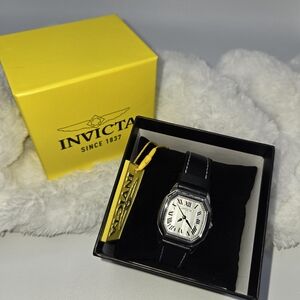 Invicta Silvertone and Black Roman Numeral Watch